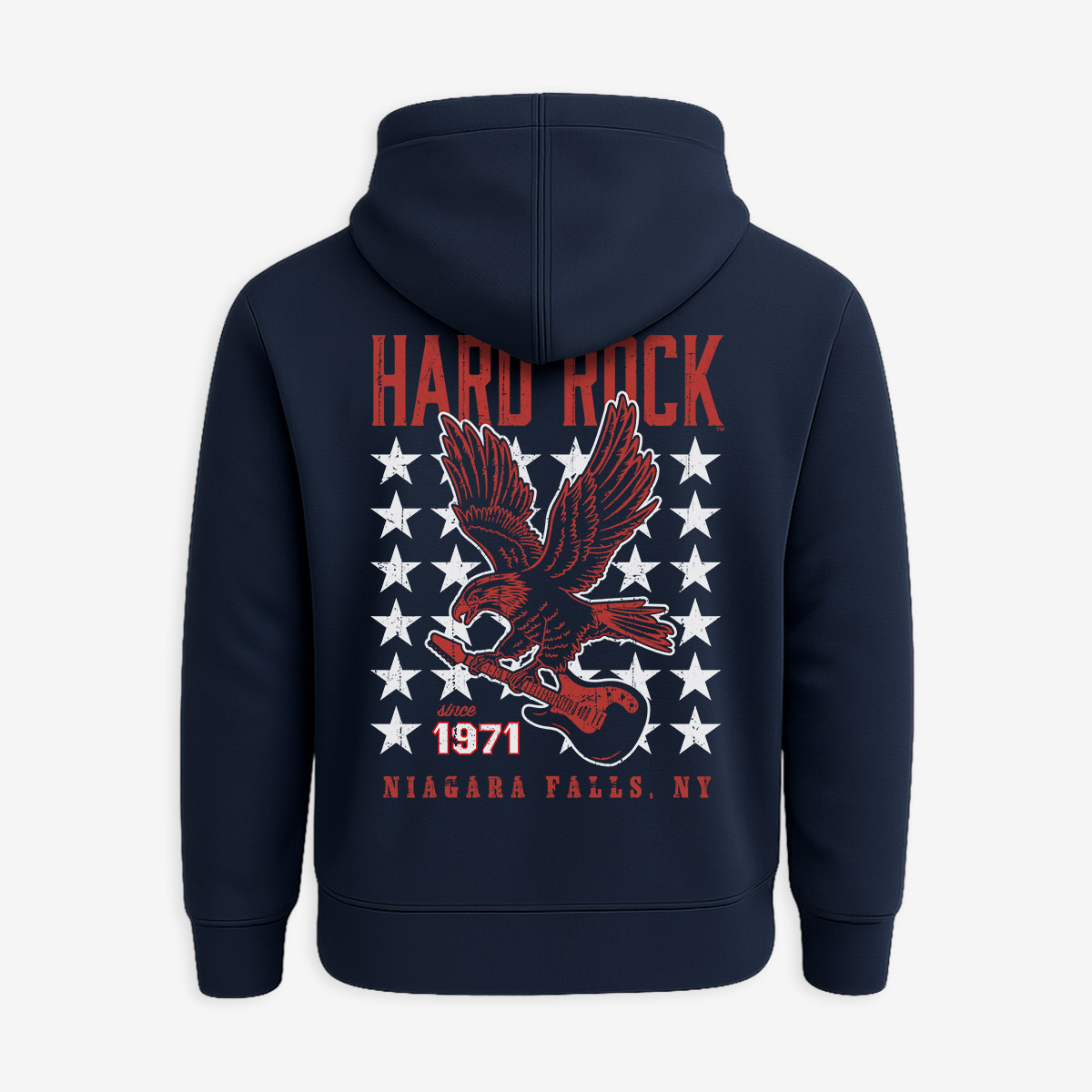 Adult Fit Americana Eagle Guitar Zip-up Hoodie in Navy image number 1